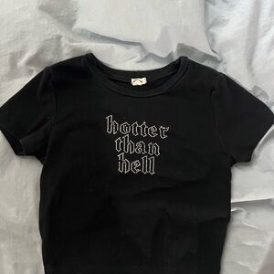 Garage Black Crop Top Minimalist Design